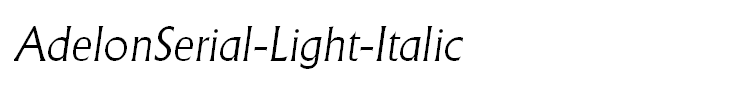 AdelonSerial-Light-Italic