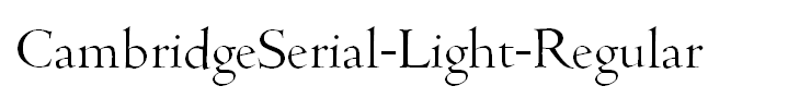 CambridgeSerial-Light-Regular