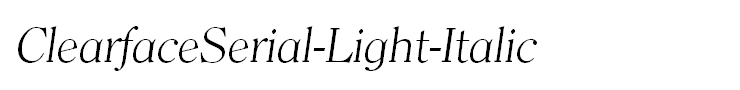 ClearfaceSerial-Light-Italic