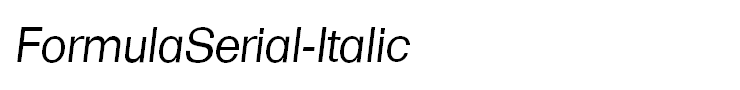 FormulaSerial-Italic