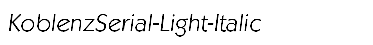 KoblenzSerial-Light-Italic