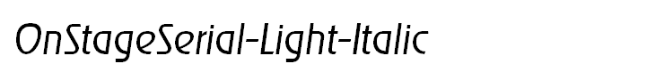 OnStageSerial-Light-Italic