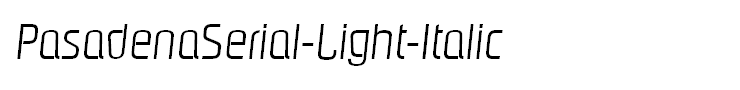 PasadenaSerial-Light-Italic