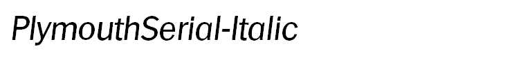 PlymouthSerial-Italic