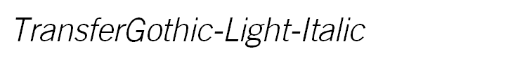 TransferGothic-Light-Italic