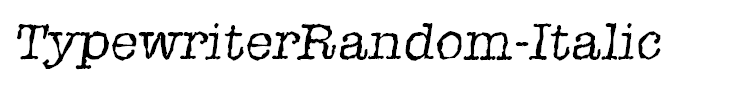 TypewriterRandom-Italic