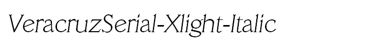 VeracruzSerial-Xlight-Italic