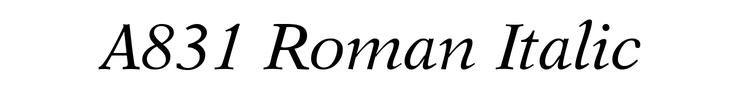 A831 Roman Italic