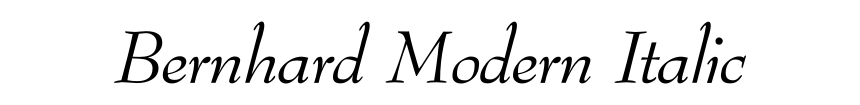 Bernhard Modern Italic