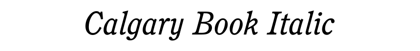 Calgary Book Italic