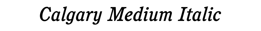 Calgary Medium Italic