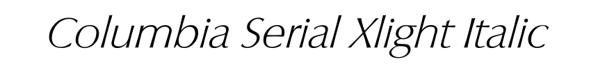 Columbia Serial Xlight Italic