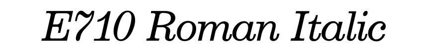 E710 Roman Italic