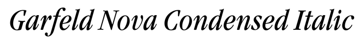 Garfeld Nova Condensed Italic