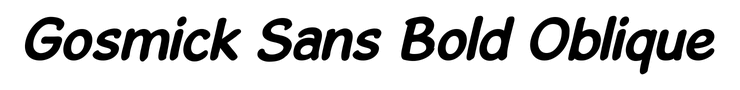 Gosmick Sans Bold Oblique