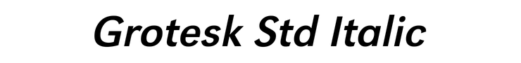 Grotesk Std Italic