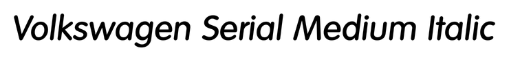 Volkswagen Serial Medium Italic
