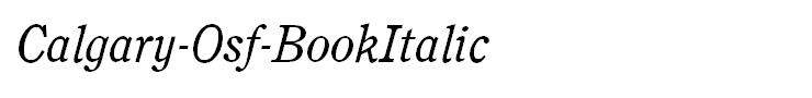 Calgary-Osf-BookItalic