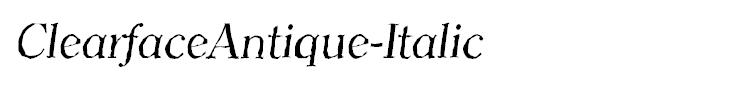 ClearfaceAntique-Italic