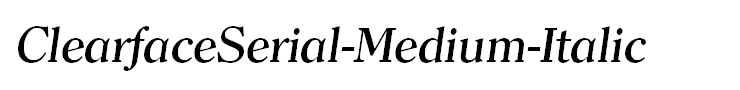 ClearfaceSerial-Medium-Italic