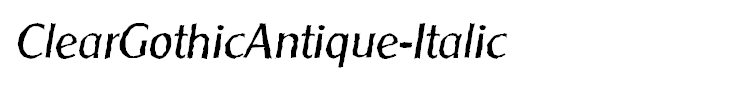 ClearGothicAntique-Italic