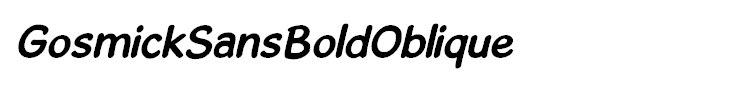GosmickSansBoldOblique