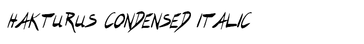 Hakturus Condensed Italic