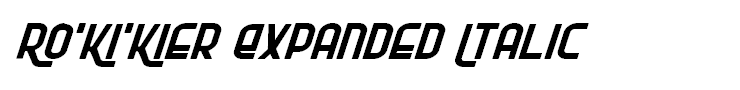 Ro'Ki'Kier Expanded Italic