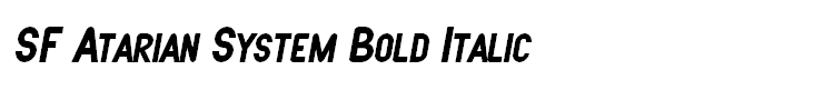 SF Atarian System Bold Italic