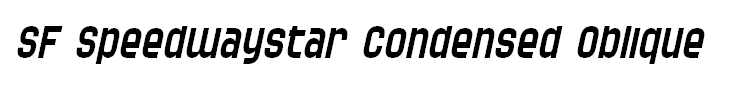 SF Speedwaystar Condensed Oblique