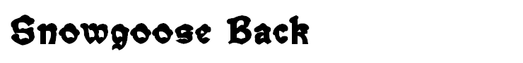 Snowgoose Back