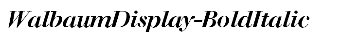 WalbaumDisplay-BoldItalic