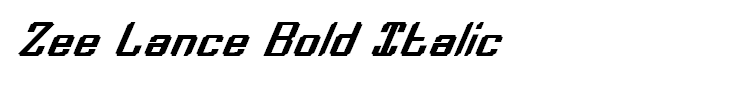 Zee Lance Bold Italic
